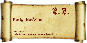 Medy Noémi névjegykártya
